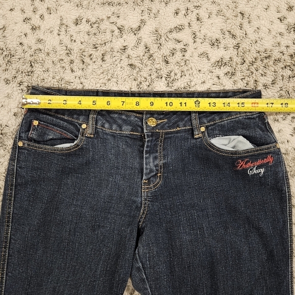 COOGI SZ 13/14 Gold Embroidered Stretch Flare Med Wash Blue Jeans Streetwear - Picture 8 of 13